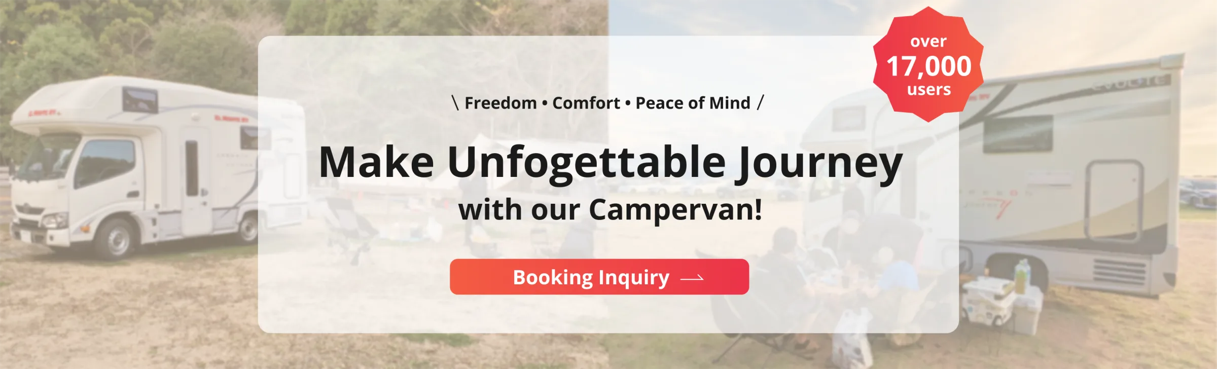 Make Unfogettable Journey with our Campervan! Booking inquiry is now open.