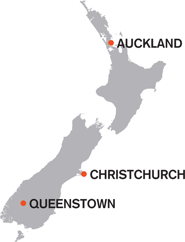 ニュージーランドのレンタル拠点マップ