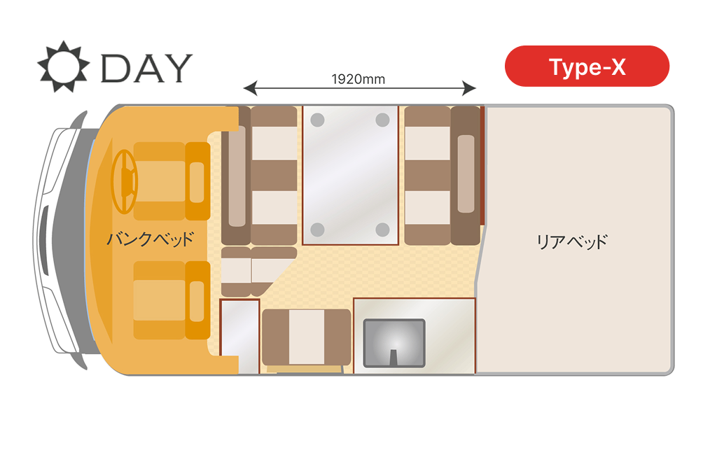 クレソンジャーニー ダブルタイヤ Type-X 内装 通常時
