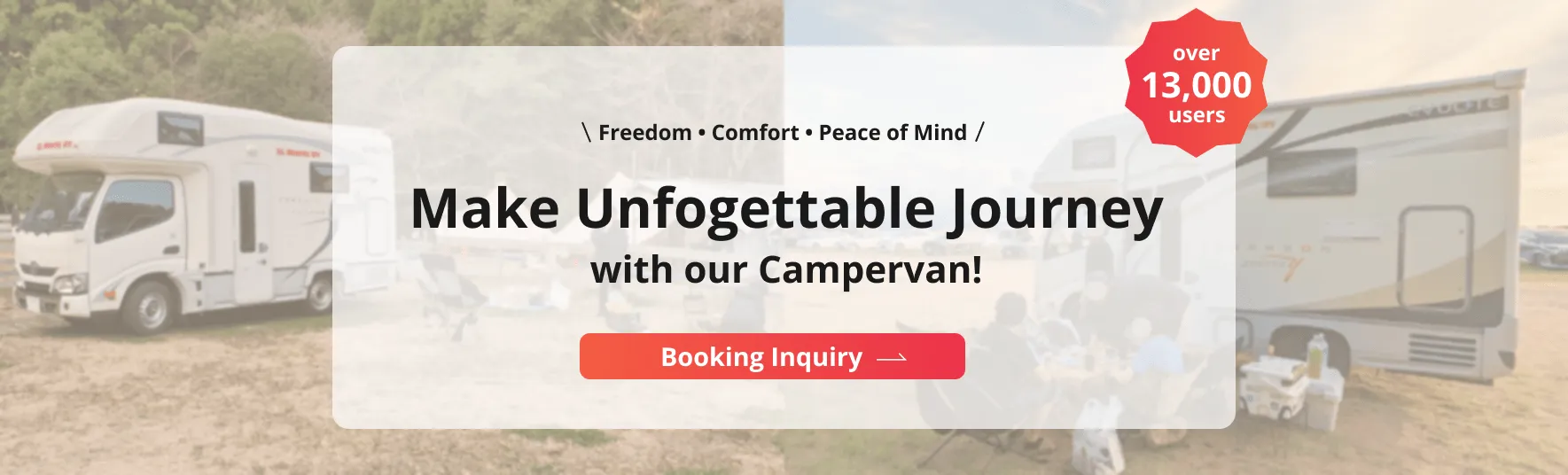 Make Unfogettable Journey with our Campervan! Booking inquiry is now open.